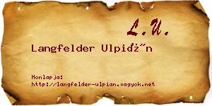 Langfelder Ulpián névjegykártya